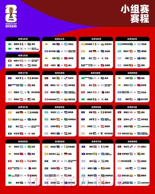 2026世界杯完整赛程详细